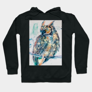 Great horned owl in gold Hoodie